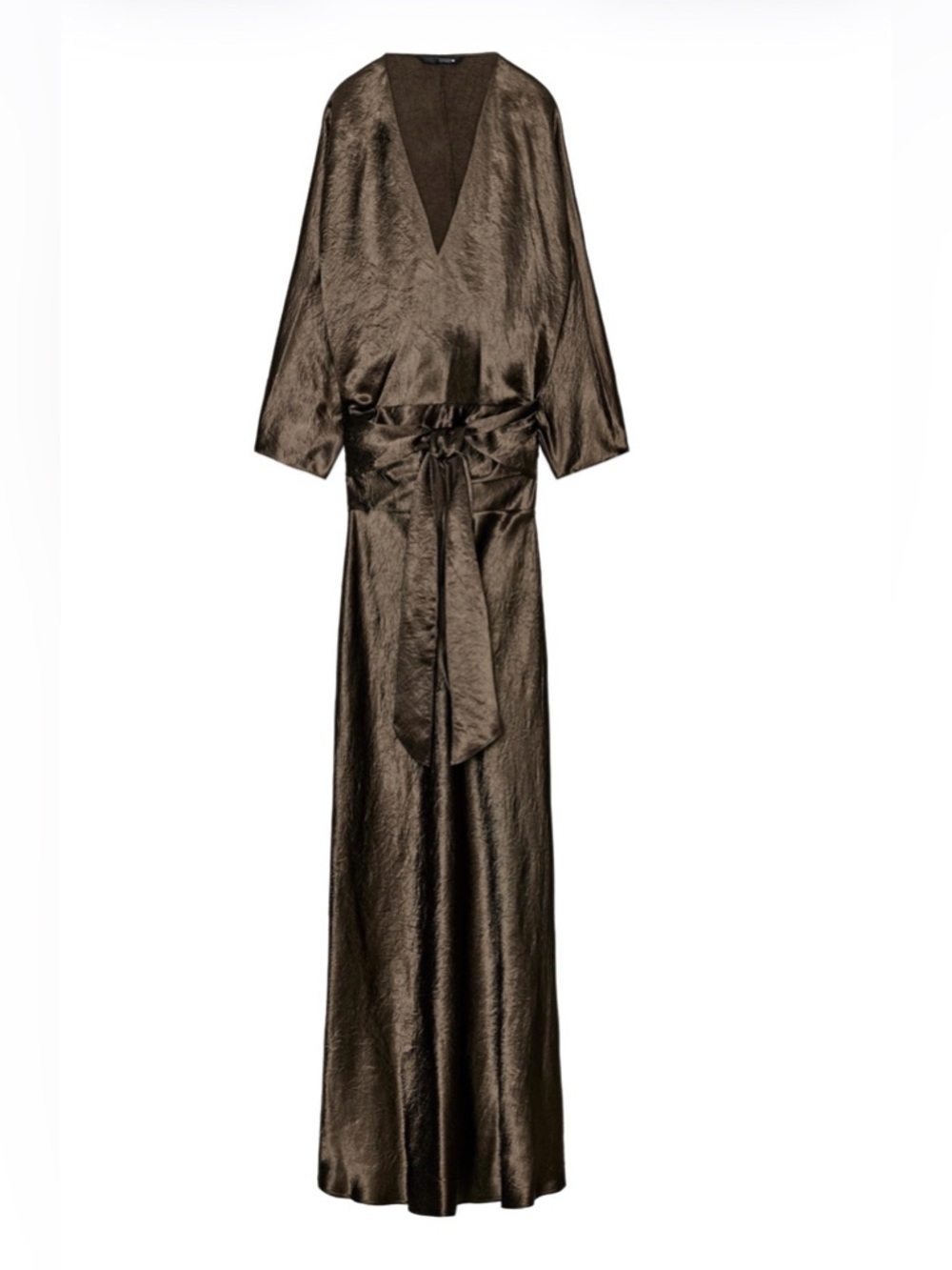 Zara Bronze Satin Maxi Dress